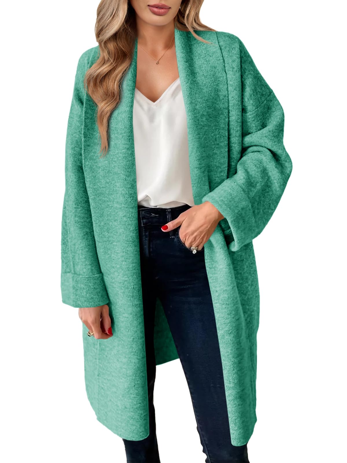Saodimallsu Womens Long Cardigan Sweaters Chunky Open Front Oversized Slouchy Knit Fall Trendy Coatigan Jackets
