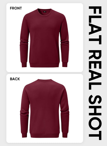 JMIERR Men's Casual Long Sleeves Crewneck Sweatshirts Cotton Pullover Sweatshirt for Men