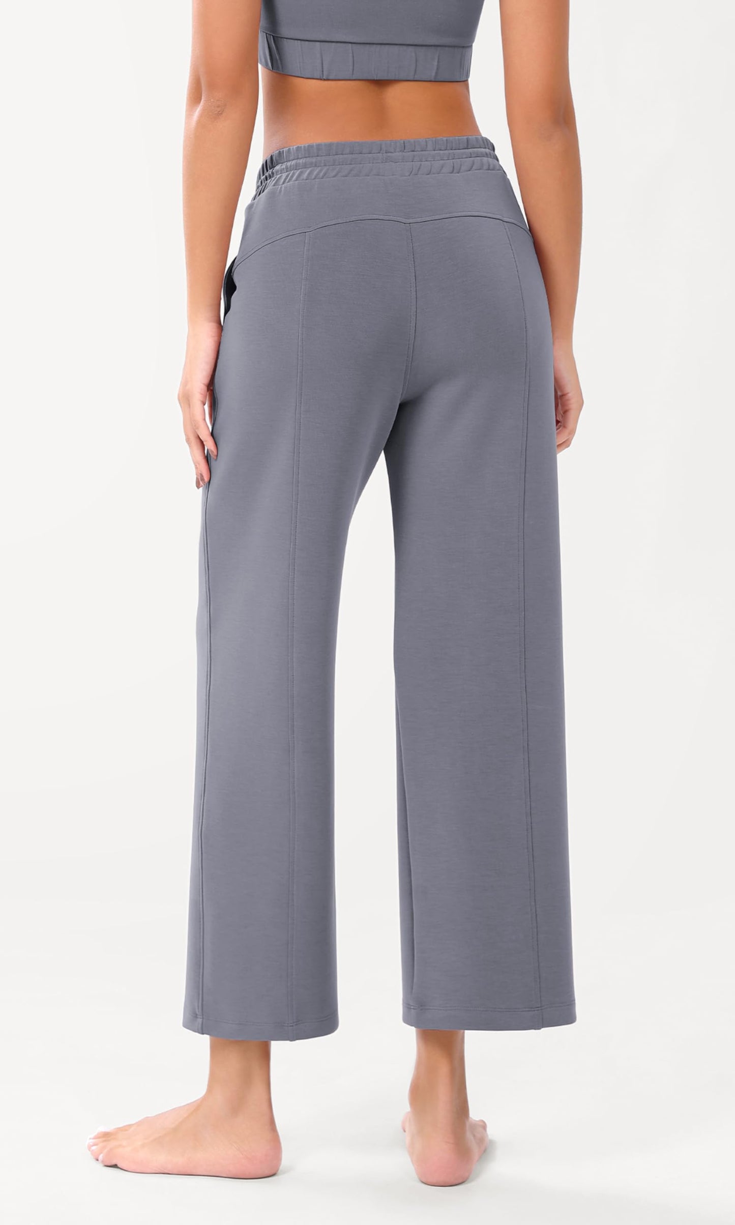 ODODOS Women's Modal Soft Wide Leg Pants with Pockets Adjustable Shockcord High Waist Casual Lounge Pants-27/29/31" Inseam