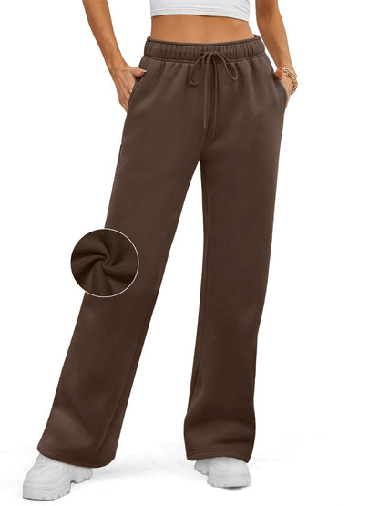 ATHMILE Womens Sweatpants 2024 Baggy Wide Fleece Lined Straight Leg Pants