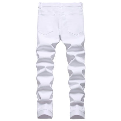 JUNBAOSS Men's Slim Fit Stretch Jeans Ripped Skinny Jeans for Men, Distressed Straight Leg Fashion Comfort Flex Waist Pants