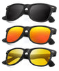 KALIYADI Polarized Sunglasses for Men and Women Matte Finish Sun glasses Color Mirror Lens UV Blocking (3 Pack)