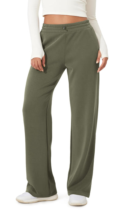 ODODOS Women's Modal Soft Wide Leg Pants with Pockets Adjustable Shockcord High Waist Casual Lounge Pants-27/29/31" Inseam
