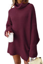LILLUSORY Womens Turtleneck Oversized Long Sweater Dress 2024 Plus Size Tunic Pullover Knit Fall Dresses