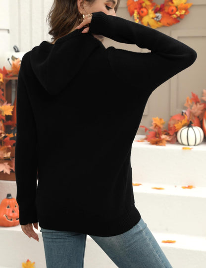 CiCiBird Women Fall Hoodies Sweater Knit V Neck Tops Oversized Fashion Pullover Casual Long Sleeve Shirts with Pockets