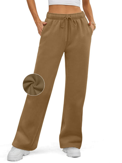 ATHMILE Womens Sweatpants 2024 Baggy Wide Fleece Lined Straight Leg Pants