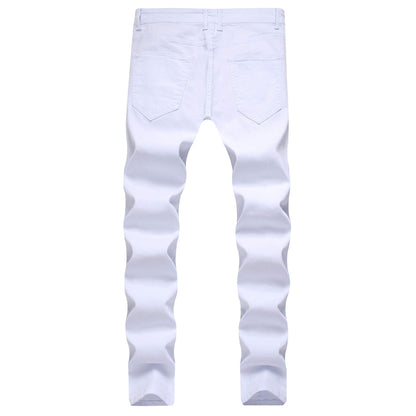 Men's Ripped Skinny Stretch Distressed Destroyed Slim Jeans Denim Pants