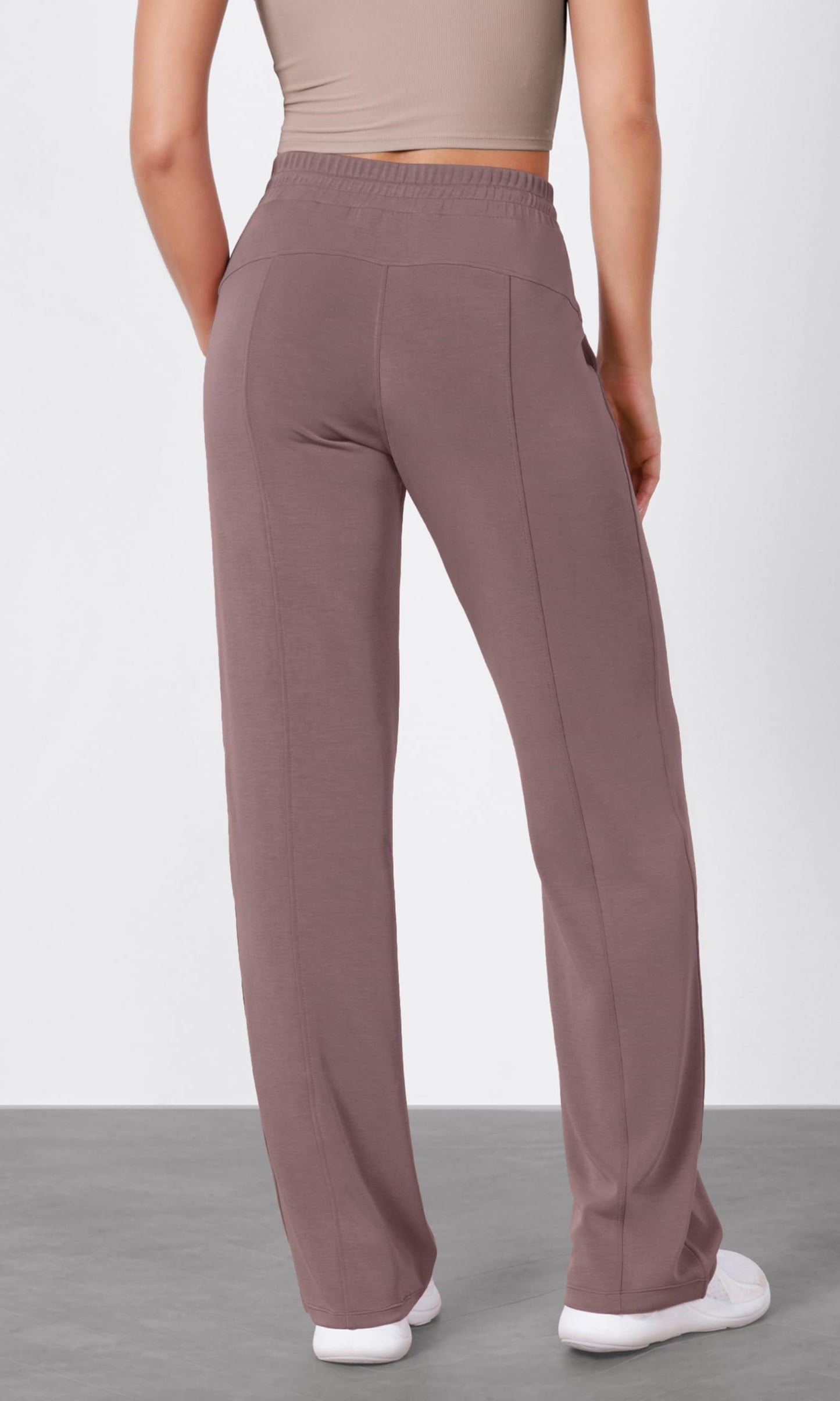 ODODOS Women's Modal Soft Wide Leg Pants with Pockets Adjustable Shockcord High Waist Casual Lounge Pants-27/29/31" Inseam