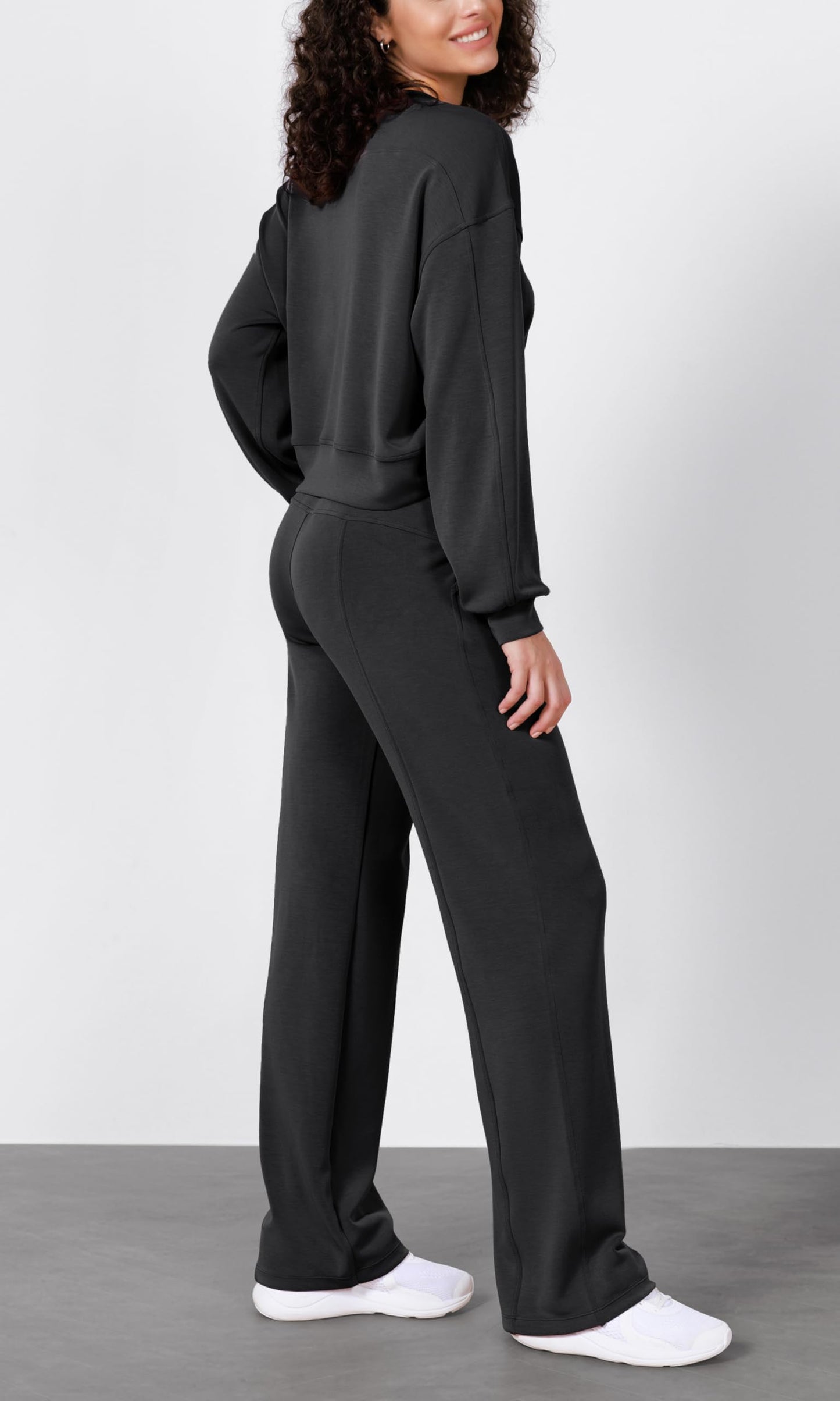 ODODOS Women's Modal Soft Wide Leg Pants with Pockets Adjustable Shockcord High Waist Casual Lounge Pants-27/29/31" Inseam