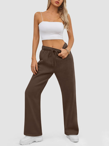 ATHMILE Womens Sweatpants 2024 Baggy Wide Fleece Lined Straight Leg Pants