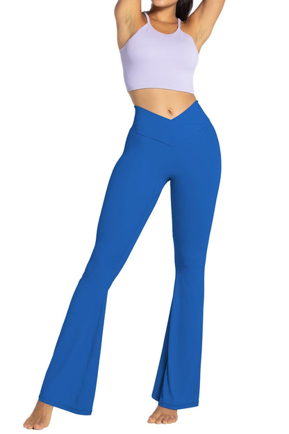 Sunzel Womens Flare Leggings with Tummy Control Crossover Waist and Wide Leg