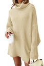 LILLUSORY Womens Turtleneck Oversized Long Sweater Dress 2024 Plus Size Tunic Pullover Knit Fall Dresses
