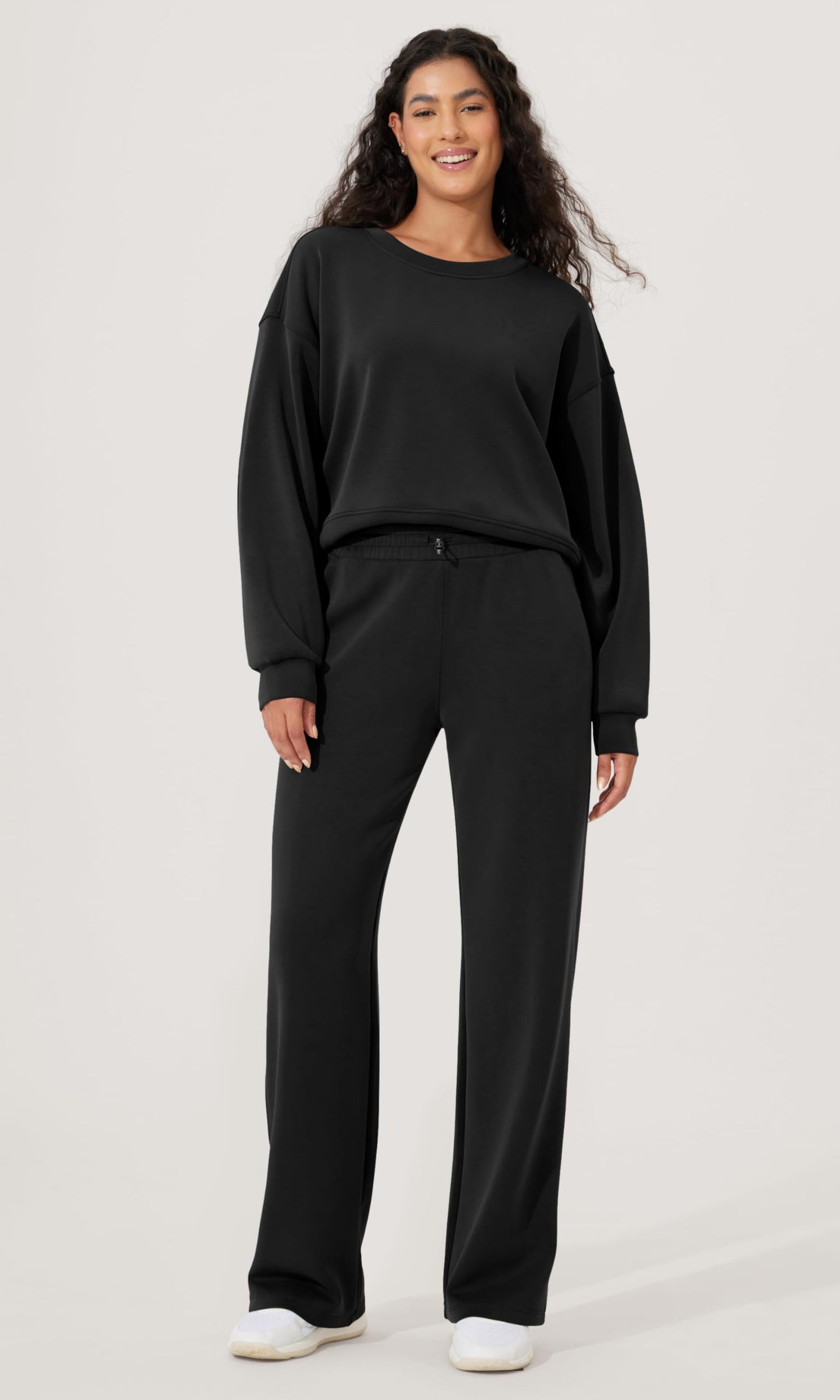 ODODOS Women's Modal Soft Wide Leg Pants with Pockets Adjustable Shockcord High Waist Casual Lounge Pants-27/29/31" Inseam