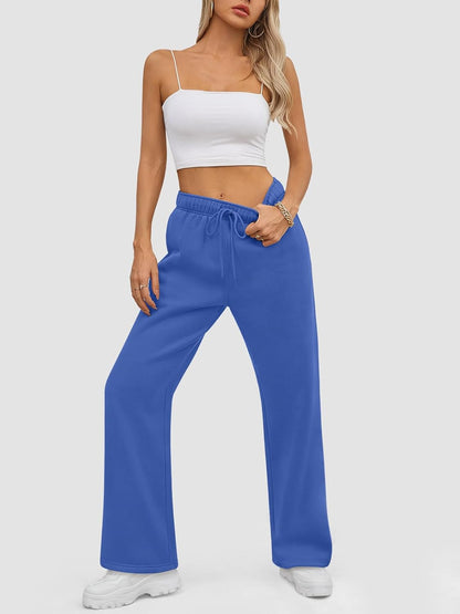 ATHMILE Womens Sweatpants 2024 Baggy Wide Fleece Lined Straight Leg Pants