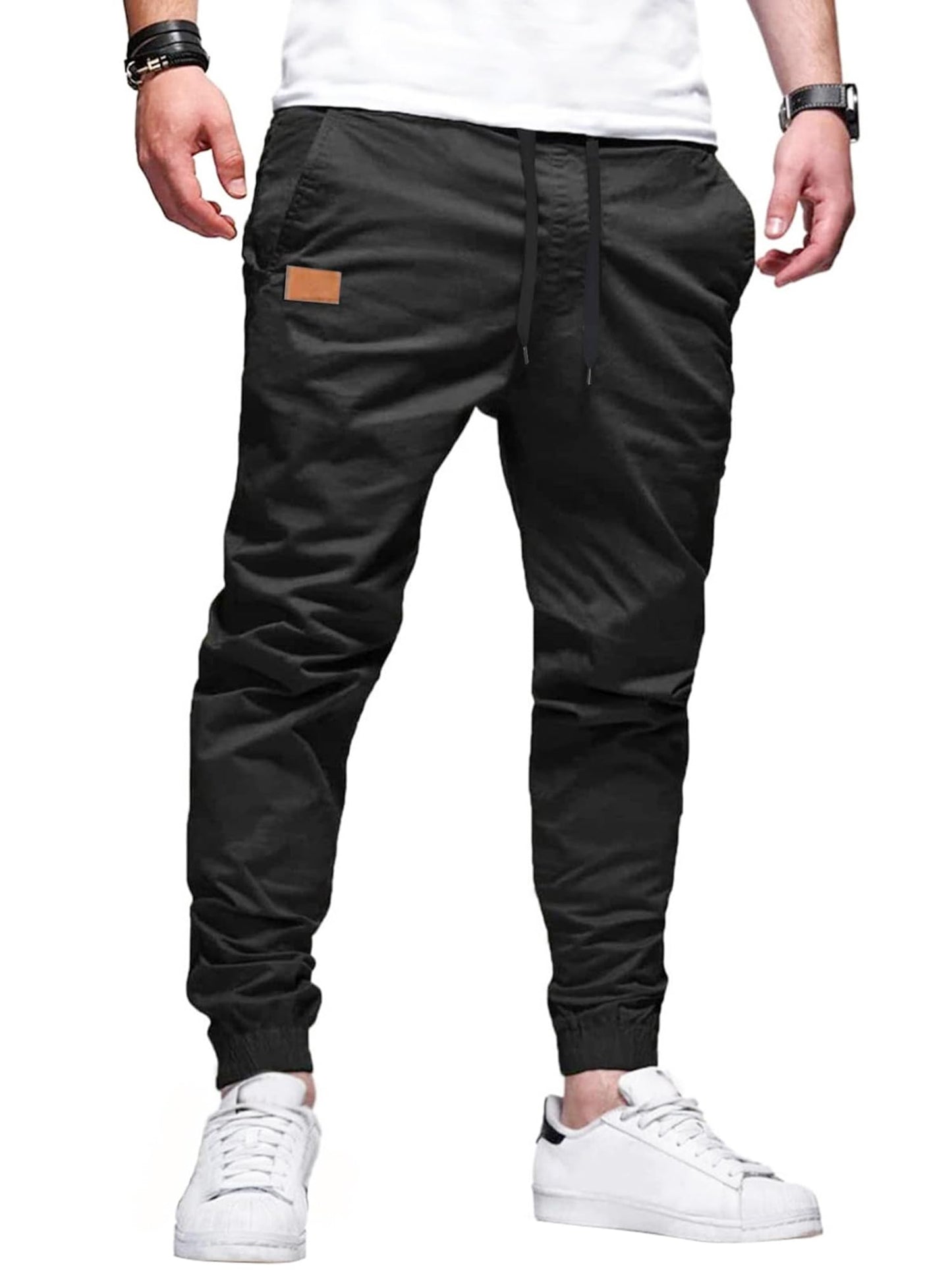 Joggers for Men Cotton Drawstring Chino Cargo Pants Hiking Outdoor Twill Track Jogger Sweatpants