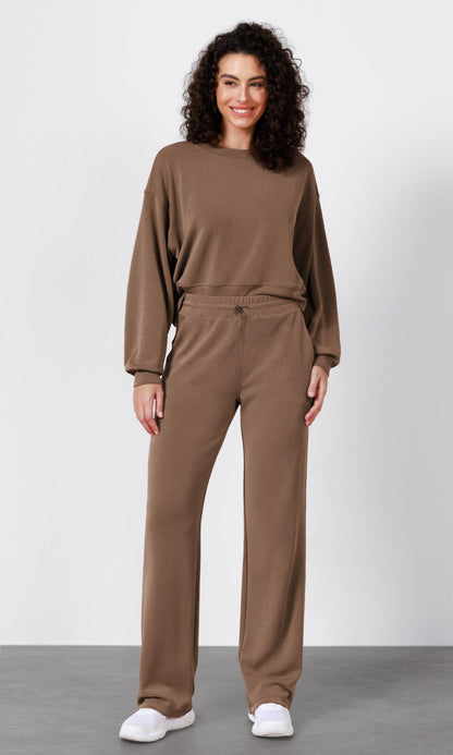 ODODOS Women's Modal Soft Wide Leg Pants with Pockets Adjustable Shockcord High Waist Casual Lounge Pants-27/29/31" Inseam