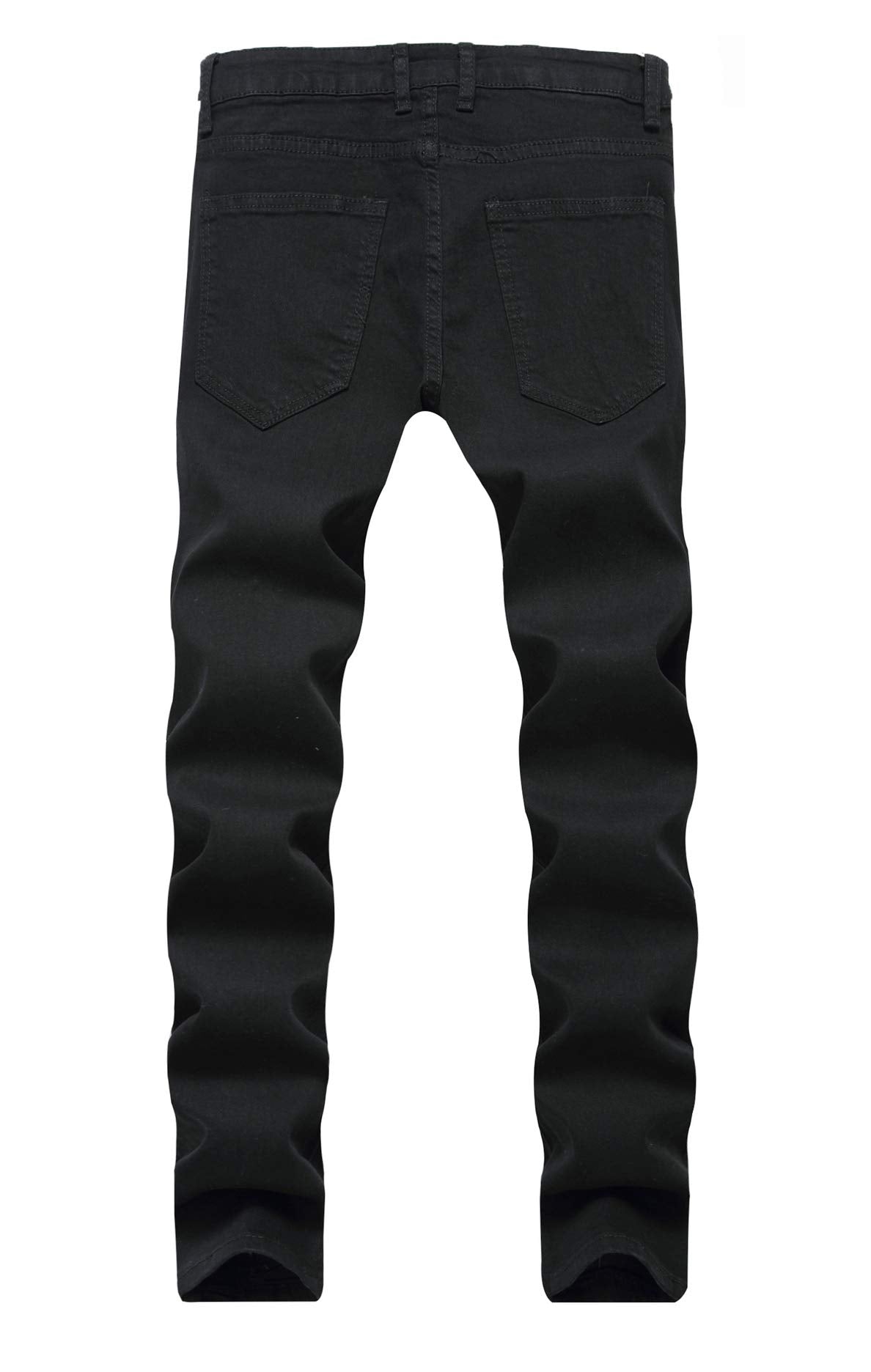 Men's Ripped Skinny Stretch Distressed Destroyed Slim Jeans Denim Pants