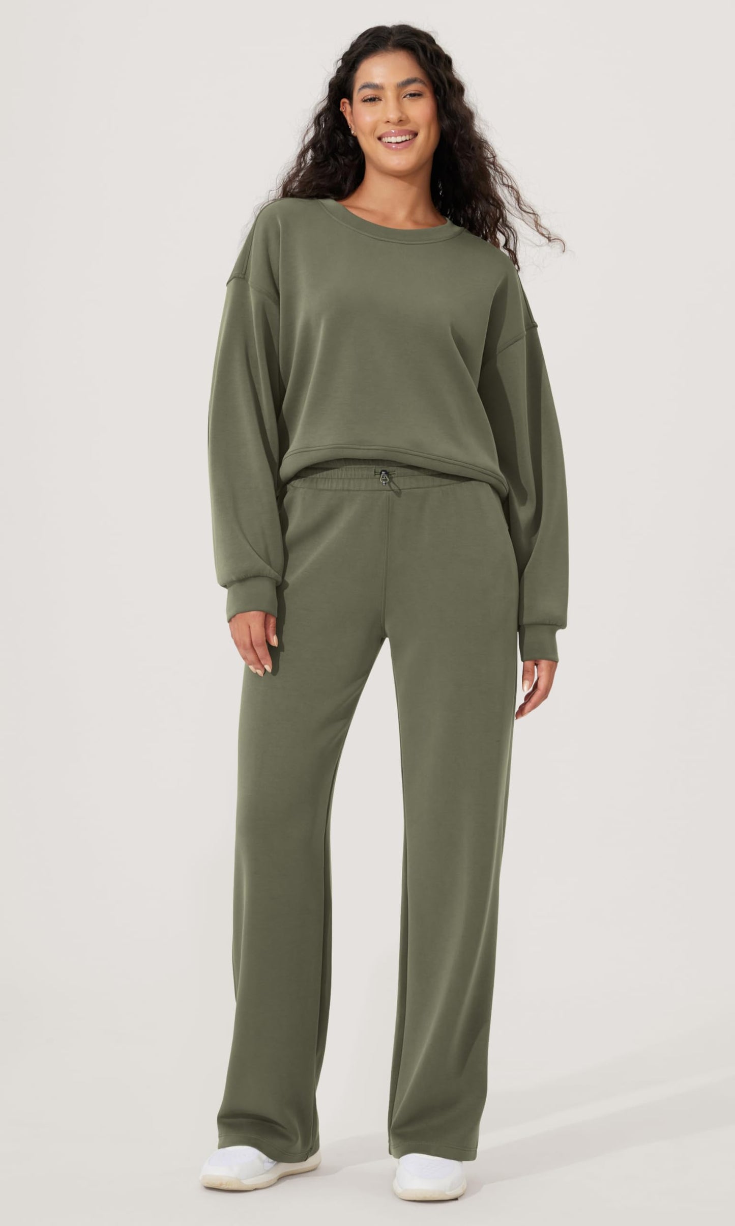 ODODOS Women's Modal Soft Wide Leg Pants with Pockets Adjustable Shockcord High Waist Casual Lounge Pants-27/29/31" Inseam