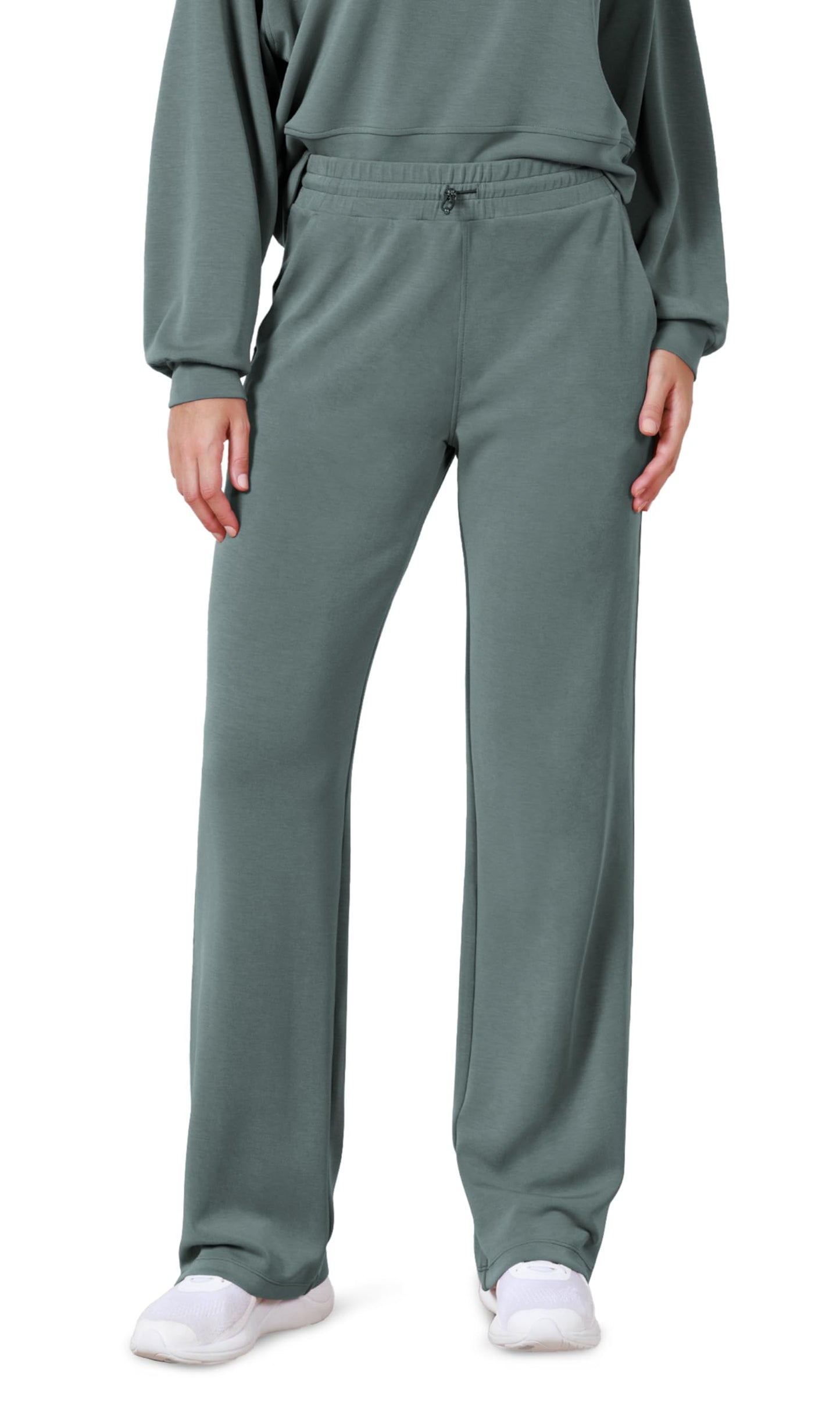 ODODOS Women's Modal Soft Wide Leg Pants with Pockets Adjustable Shockcord High Waist Casual Lounge Pants-27/29/31" Inseam