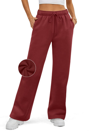 ATHMILE Womens Sweatpants 2024 Baggy Wide Fleece Lined Straight Leg Pants