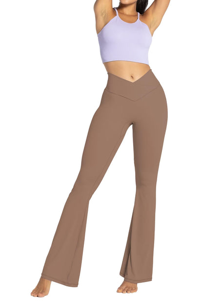 Sunzel Womens Flare Leggings with Tummy Control Crossover Waist and Wide Leg