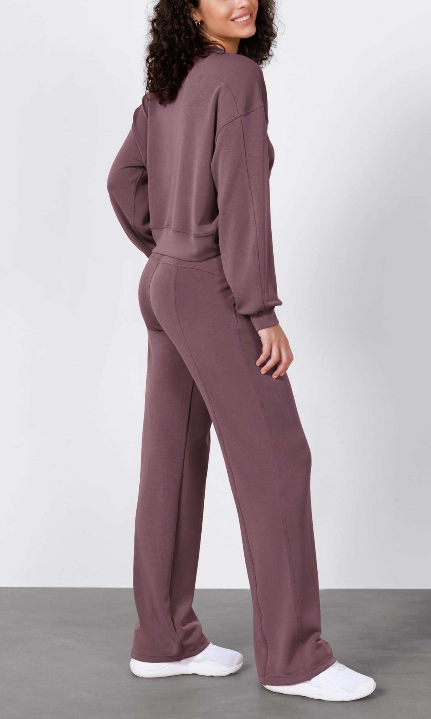 ODODOS Women's Modal Soft Wide Leg Pants with Pockets Adjustable Shockcord High Waist Casual Lounge Pants-27/29/31" Inseam