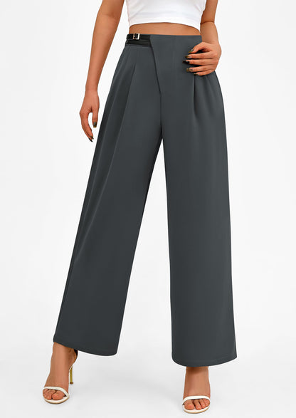 PRETTYGARDEN Women's Wide Leg Pants Dressy High Waisted Business Casual Work Office Suit Palazzo Pant Trousers