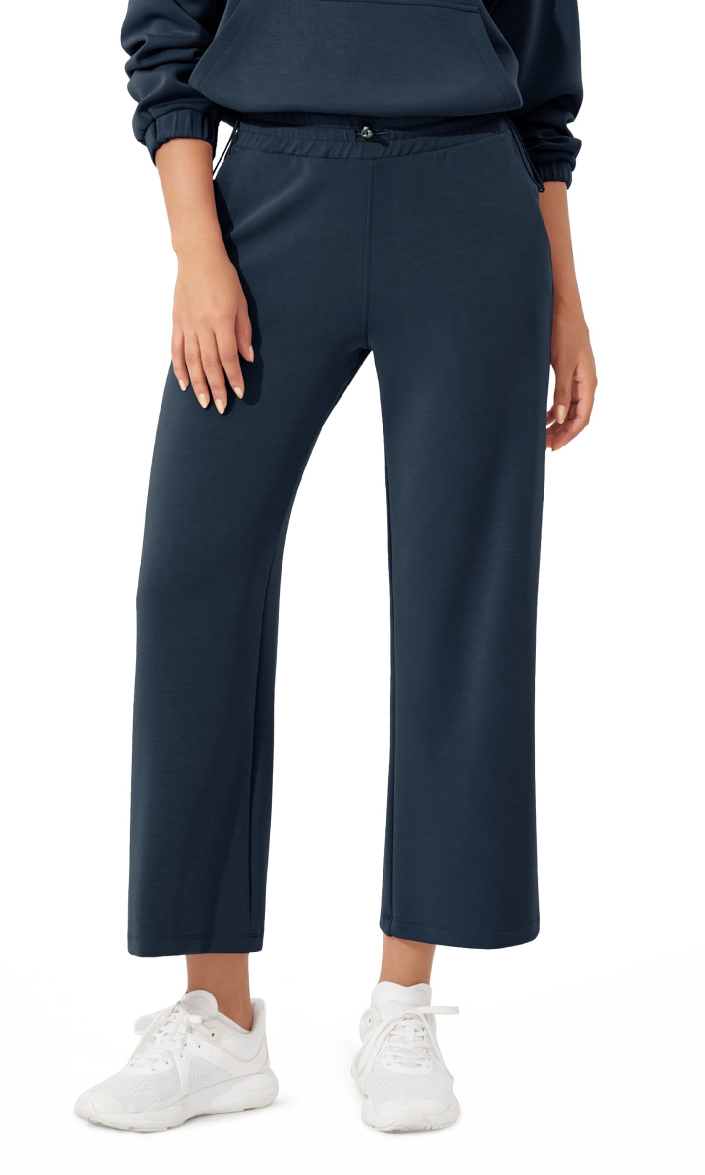 ODODOS Women's Modal Soft Wide Leg Pants with Pockets Adjustable Shockcord High Waist Casual Lounge Pants-27/29/31" Inseam