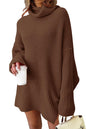 LILLUSORY Womens Turtleneck Oversized Long Sweater Dress 2024 Plus Size Tunic Pullover Knit Fall Dresses