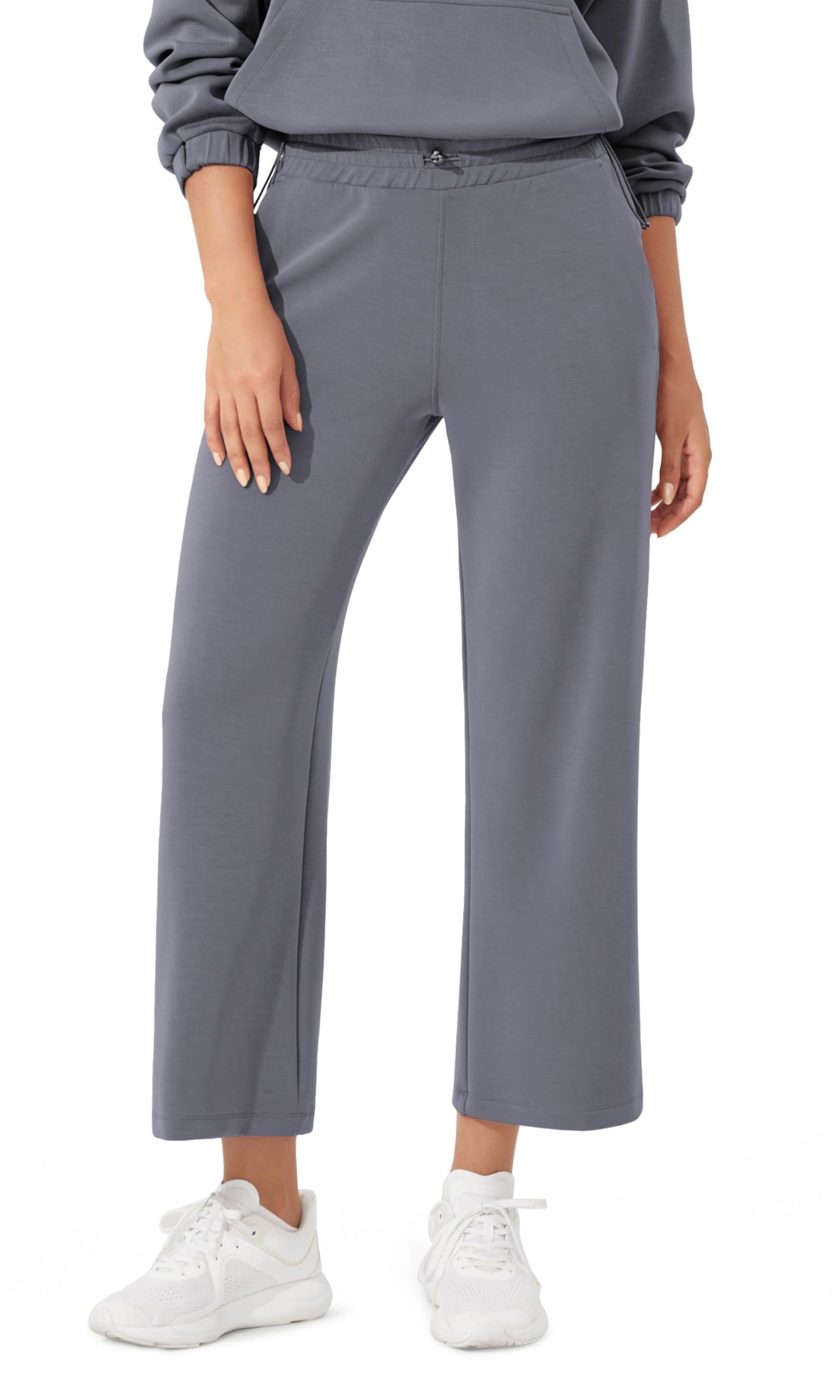ODODOS Women's Modal Soft Wide Leg Pants with Pockets Adjustable Shockcord High Waist Casual Lounge Pants-27/29/31" Inseam
