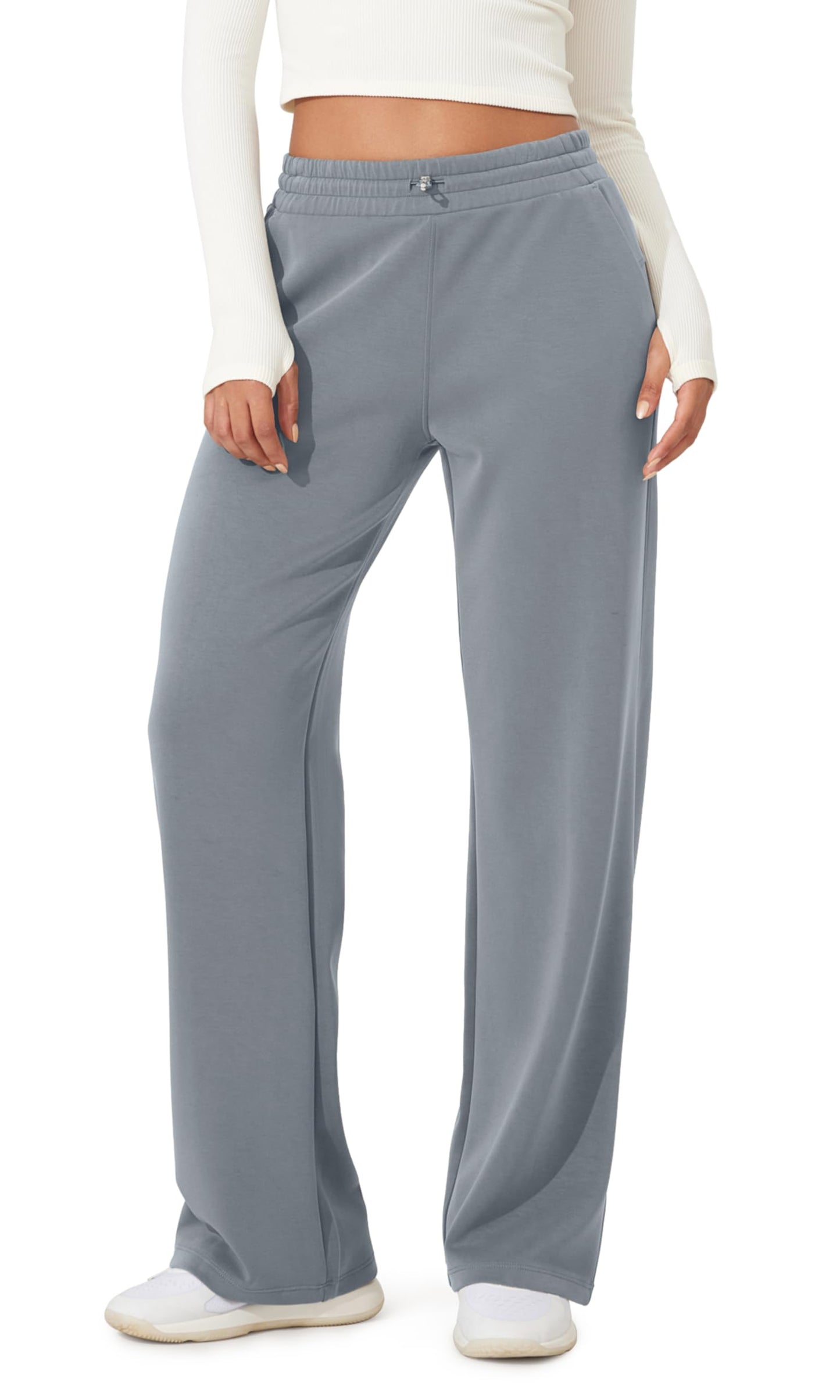 ODODOS Women's Modal Soft Wide Leg Pants with Pockets Adjustable Shockcord High Waist Casual Lounge Pants-27/29/31" Inseam