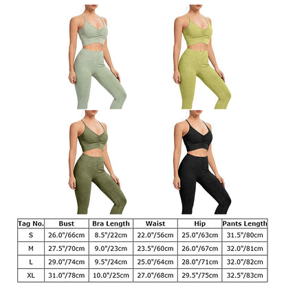 ABOCIW Workout Sets for Women 2 Piece Ribbed Seamless High Waist Scrunch Butt Leggings with Sport Bra Gym Yoga Outfits