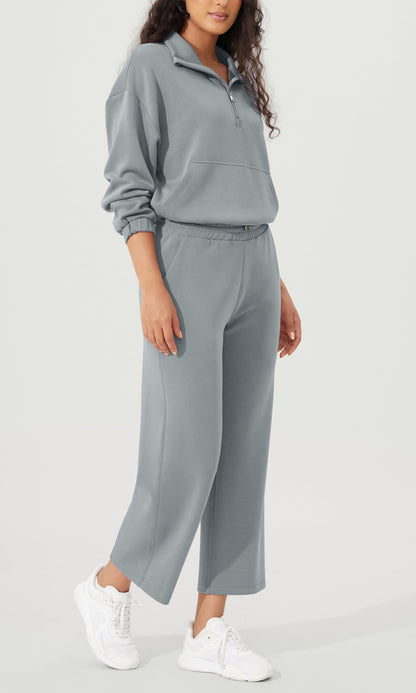 ODODOS Women's Modal Soft Wide Leg Pants with Pockets Adjustable Shockcord High Waist Casual Lounge Pants-27/29/31" Inseam