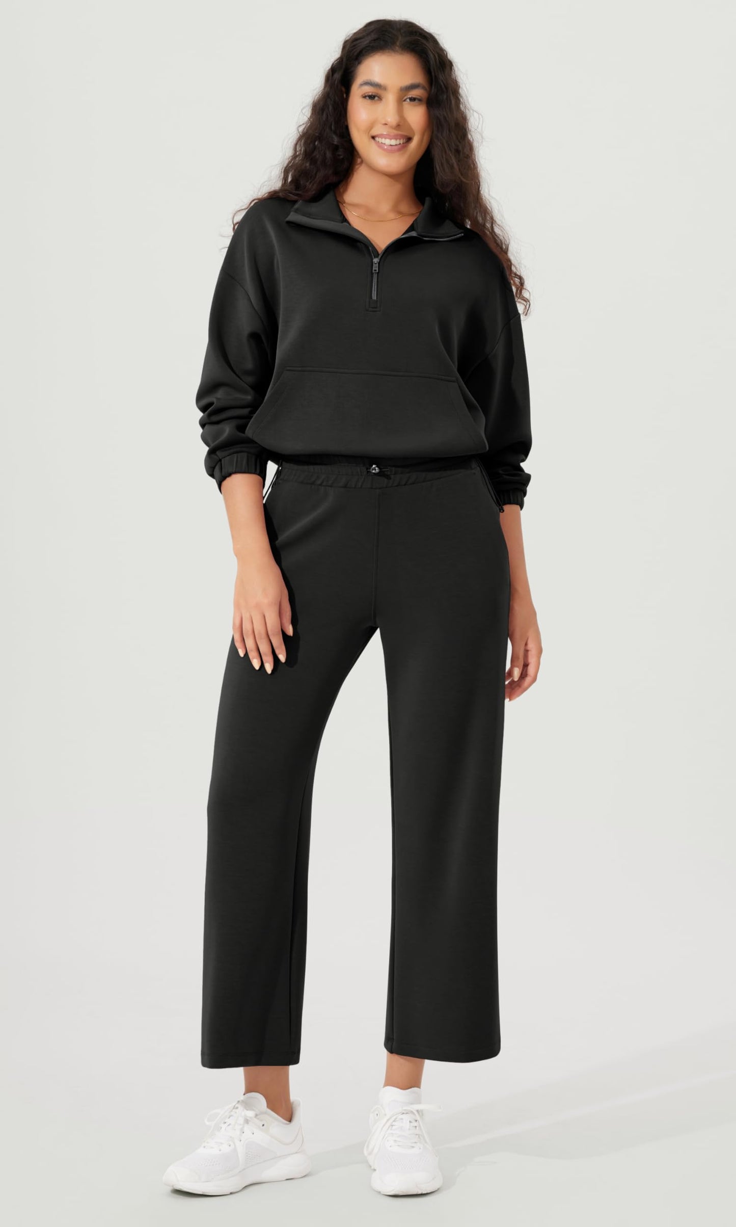 ODODOS Women's Modal Soft Wide Leg Pants with Pockets Adjustable Shockcord High Waist Casual Lounge Pants-27/29/31" Inseam