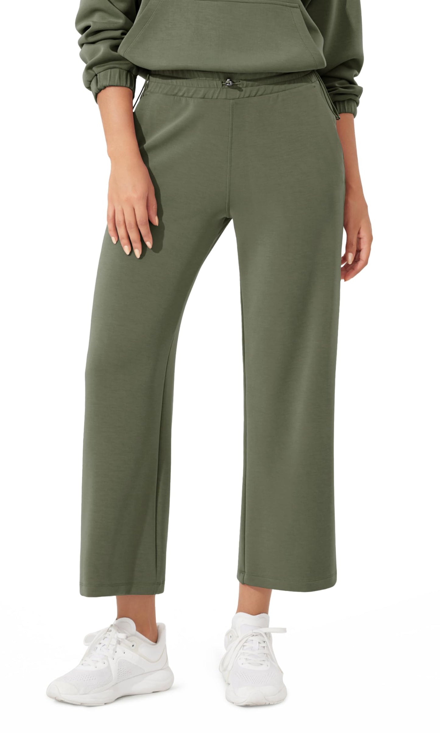 ODODOS Women's Modal Soft Wide Leg Pants with Pockets Adjustable Shockcord High Waist Casual Lounge Pants-27/29/31" Inseam