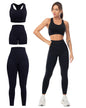 3 Piece Workout Sets for Women Butt Lifting Leggings with High Impact Sports Bra Gym Shorts