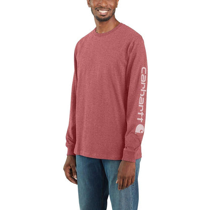 Carhartt Men's Loose Fit Heavyweight Long-Sleeve Logo Sleeve Graphic T-Shirt