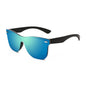 FEISEDY Sunglasses, Rimless Mirrored Sun Glasses with Reflective One-Piece Lens, B4114