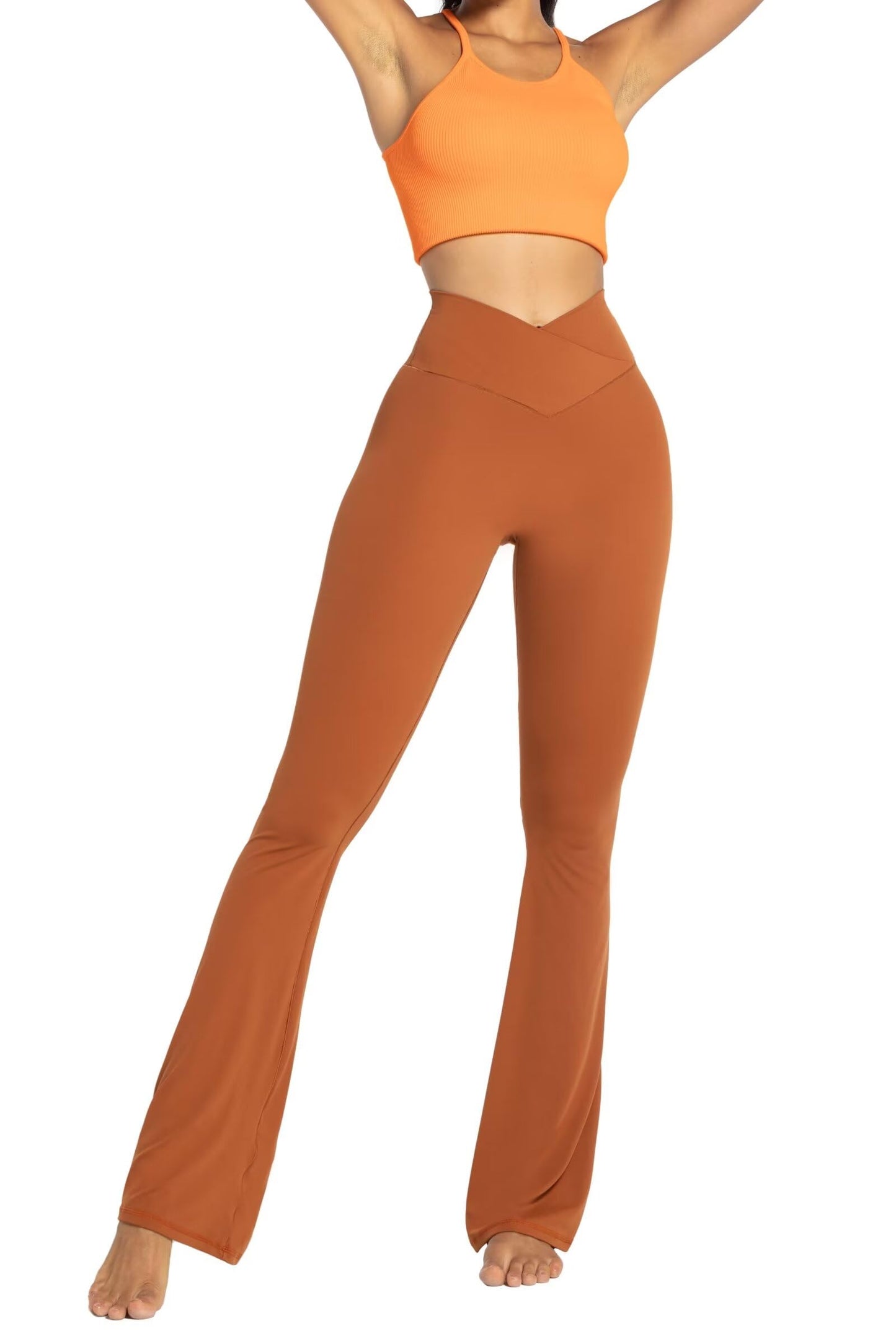 Sunzel Womens Flare Leggings with Tummy Control Crossover Waist and Wide Leg