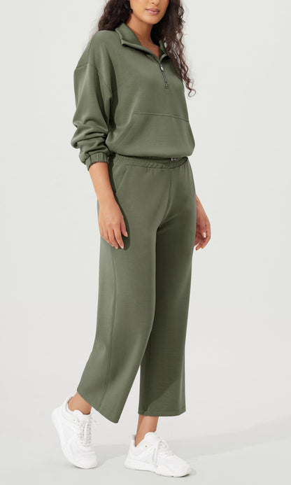 ODODOS Women's Modal Soft Wide Leg Pants with Pockets Adjustable Shockcord High Waist Casual Lounge Pants-27/29/31" Inseam