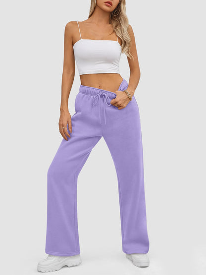 ATHMILE Womens Sweatpants 2024 Baggy Wide Fleece Lined Straight Leg Pants