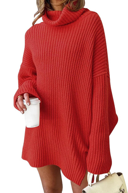LILLUSORY Womens Turtleneck Oversized Long Sweater Dress 2024 Plus Size Tunic Pullover Knit Fall Dresses