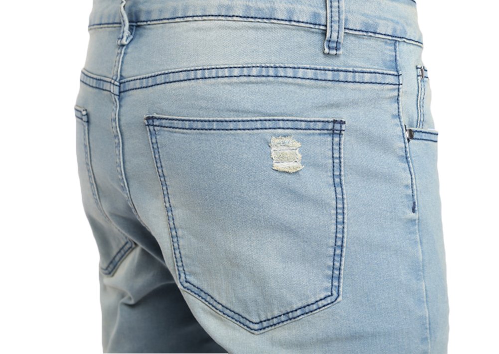 Men's Ripped Skinny Stretch Distressed Destroyed Slim Jeans Denim Pants