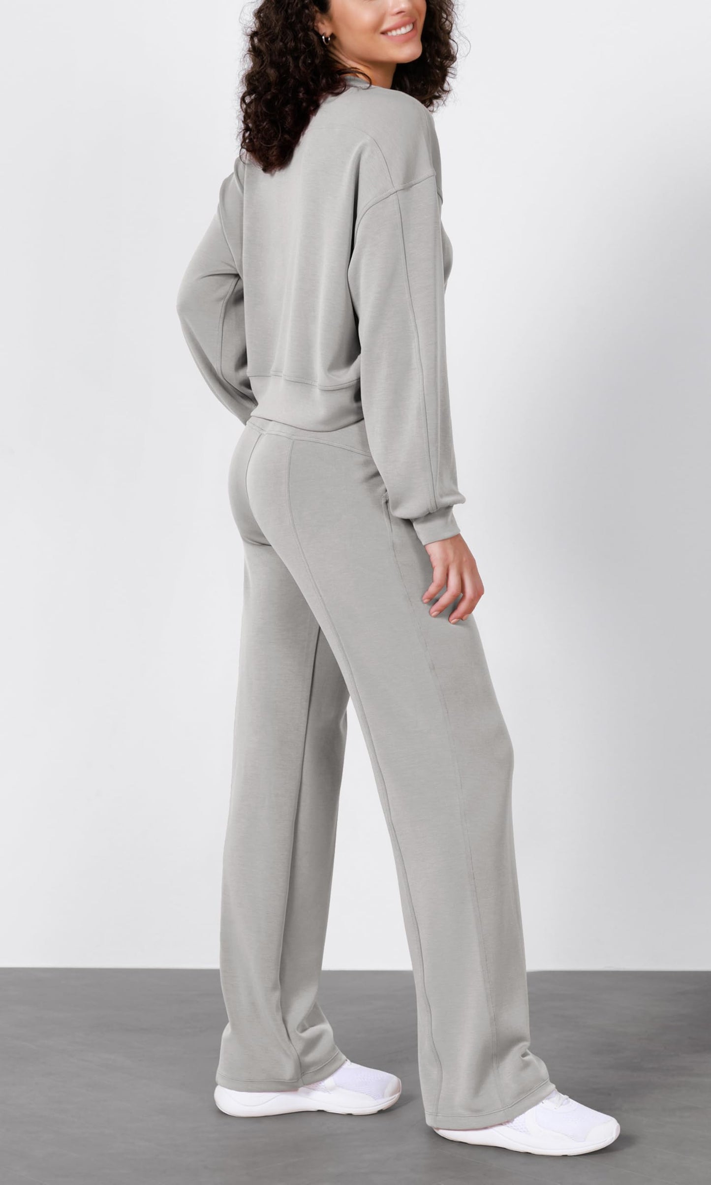 ODODOS Women's Modal Soft Wide Leg Pants with Pockets Adjustable Shockcord High Waist Casual Lounge Pants-27/29/31" Inseam