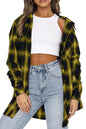 CHYRII Womens Button Down Flannel Shirts Long Sleeve Plaid Shackets Business Casual Blouse Top