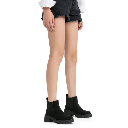 Vepose Women's 936 Chelsea Ankle Boots Platform Lug Sole Elastic Slip on Booties