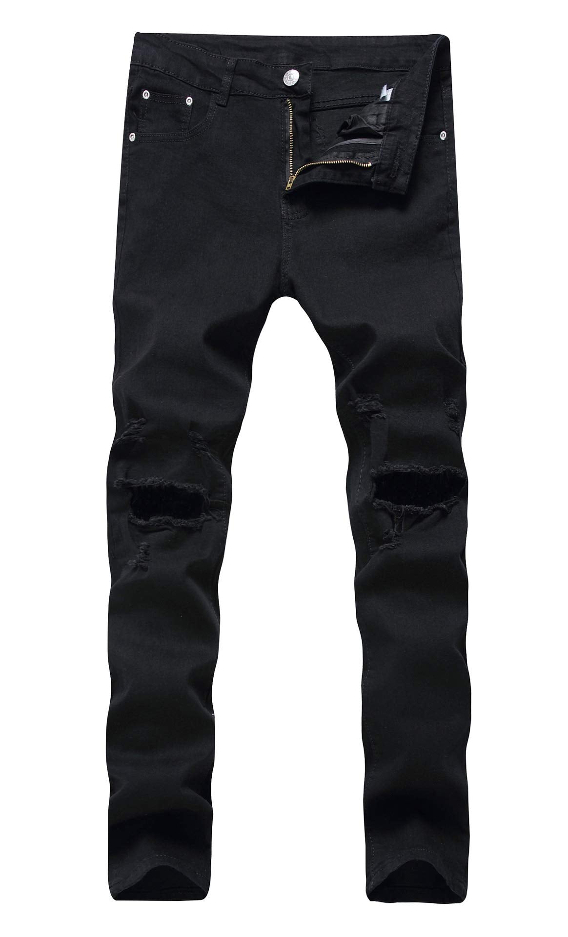Men's Ripped Skinny Stretch Distressed Destroyed Slim Jeans Denim Pants