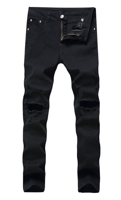 Men's Ripped Skinny Stretch Distressed Destroyed Slim Jeans Denim Pants