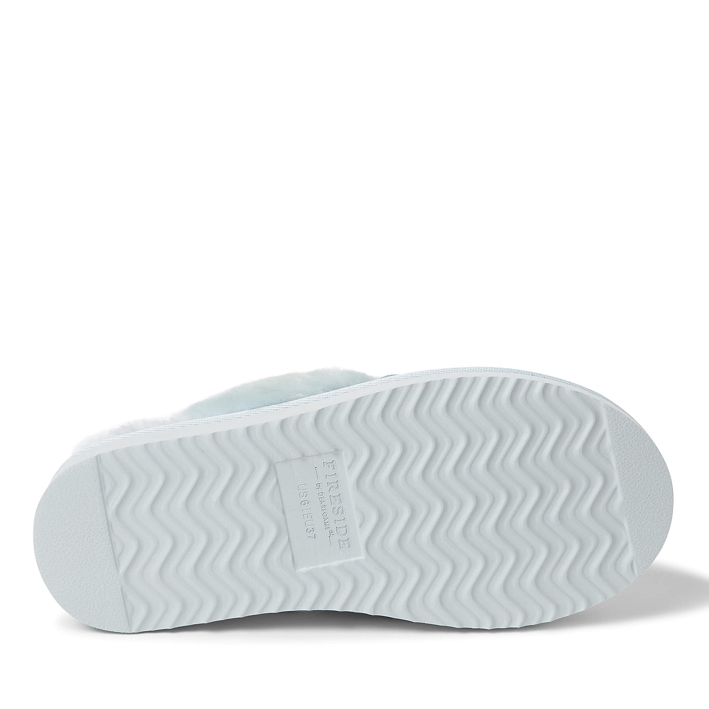Dearfoams Women's Fireside Sydney Shearling Fur Indoor/Outdoor Scuff Slipper with Wide Widths