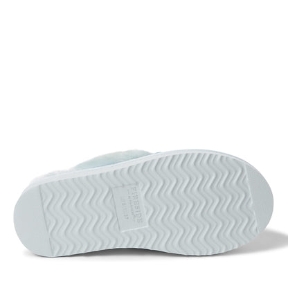 Dearfoams Women's Fireside Sydney Shearling Fur Indoor/Outdoor Scuff Slipper with Wide Widths